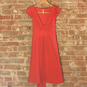 Anthropologie Maeve Red Tie-Back Dress